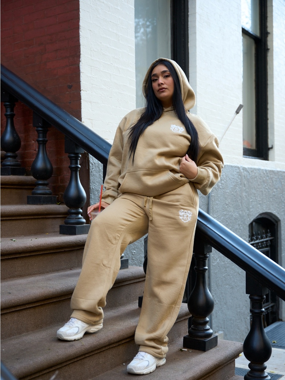 Cozy Neutral Beige Hoodie & Joggers Set - Relaxed Fit Loungewear